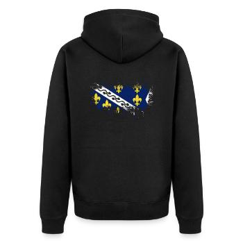 Bosnie-Herzégovine europe sarajavo drapeau mostar - Veste à capuche bio Premium Unisexe - noir - Dos - Nico (187cm)