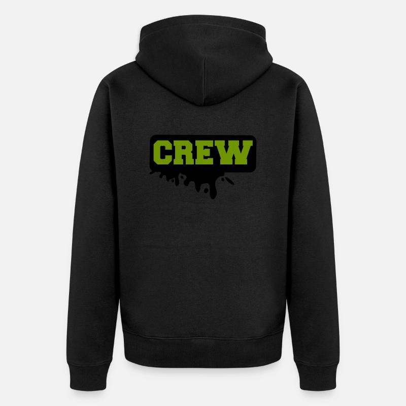 crew - Unisex Premium Bio Zip Hoodie - Schwarz