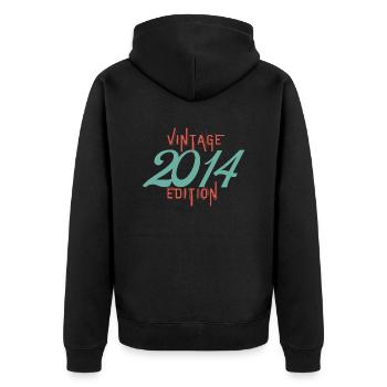 Jahrgang 2014 Ausgabe - Unisex Premium Bio Zip Hoodie - Schwarz - Hinten - Nico (187cm)