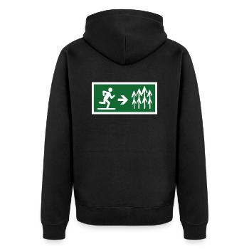 exit to the forest - Unisex Premium Organic Zip Hoodie - black - Back - Nico (187cm)