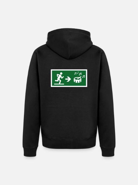 exit to the drum sound - Unisex Premium Organic Zip Hoodie - black