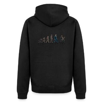Evolution Guitar Player 06 2024 3 - Unisex Premium Organic Zip Hoodie - black - Back - Nico (187cm)