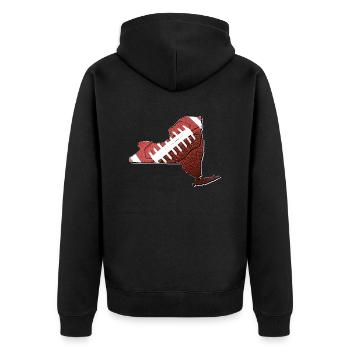 New York (United States) | real football | Map - Unisex Premium Organic Zip Hoodie - black - Back - Nico (187cm)
