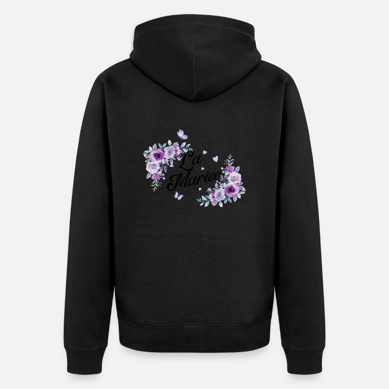 la mariée floral violet - Veste à capuche bio Premium Unisexe - noir