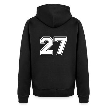 27 - Veste à capuche bio Premium Unisexe - noir - Dos - Nico (187cm)
