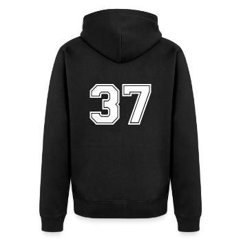 37 - Unisex Premium Organic Zip Hoodie - black - Back - Nico (187cm)