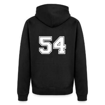 54 - Unisex Premium Bio Zip Hoodie - Schwarz - Hinten - Nico (187cm)
