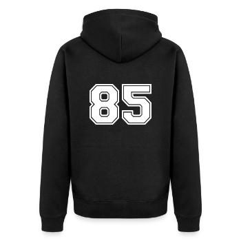 85 - Unisex Premium Organic Zip Hoodie - black - Back - Nico (187cm)
