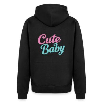 Cute baby - Unisex Premium Organic Zip Hoodie - black - Back - Nico (187cm)