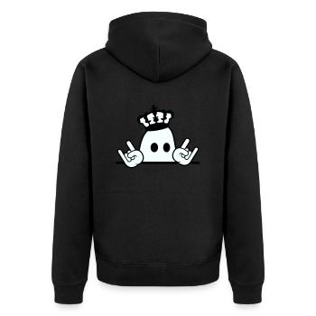 Cute Metal Halloween Ghost King Crown Ghost - Unisex Premium Organic Zip Hoodie - black - Back - Nico (187cm)