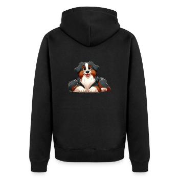 border collie - Veste à capuche bio Premium Unisexe - noir - Dos - Nico (187cm)