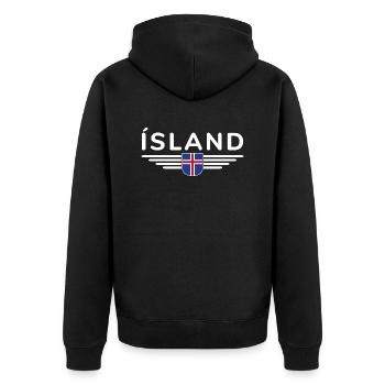 J’aime l’Islande Design T-Shirt Tenue - Veste à capuche bio Premium Unisexe - noir - Dos - Nico (187cm)