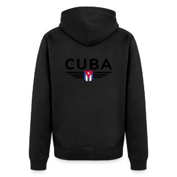 Un design cubain élégant pour les fans - Veste à capuche bio Premium Unisexe - noir - Dos - Nico (187cm)