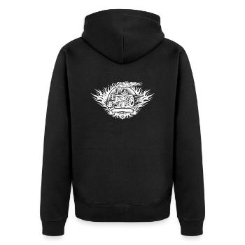 Tractor Pulling Logo - Unisex Premium Organic Zip Hoodie - black - Back - Nico (187cm)