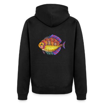 Poisson - Veste à capuche bio Premium Unisexe - noir - Dos - Nico (187cm)