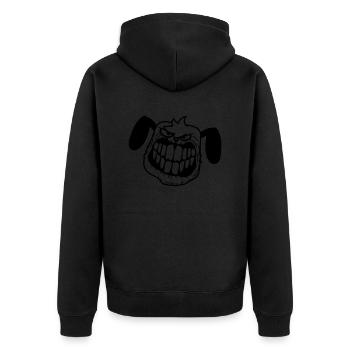 chien monstre méchant dangereux dents sourire sourire - Veste à capuche bio Premium Unisexe - noir - Dos - Nico (187cm)