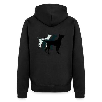 3 chiens silhouette équipe dangereuse équipage amis - Veste à capuche bio Premium Unisexe - noir - Dos - Nico (187cm)