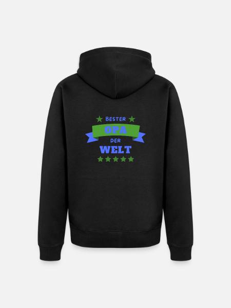Bester Opa der Welt - Unisex Premium Bio Zip Hoodie - Schwarz