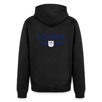 T-shirt de fan de l’Iowa – Votre État ! - Veste à capuche bio Premium Unisexe - noir - Dos - Nico (187cm)