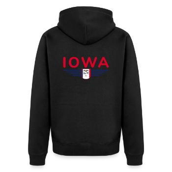 T-shirt de fan de l’Iowa – Votre État ! - Veste à capuche bio Premium Unisexe - noir - Dos - Nico (187cm)