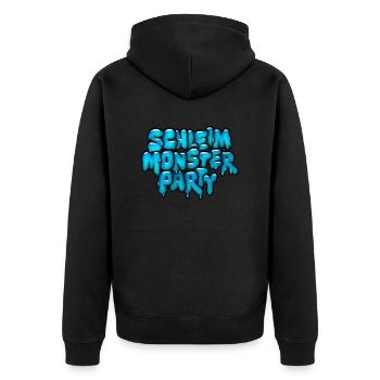 Schleimmonster-Party - Unisex Premium Bio Zip Hoodie - Schwarz - Hinten - Nico (187cm)