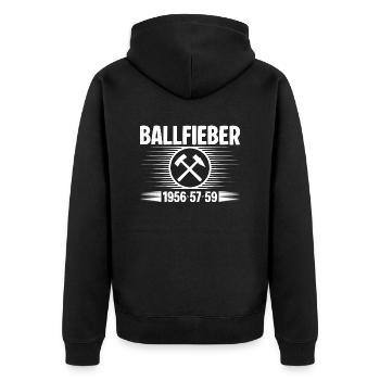 Erzgebirge Ballfieber - Unisex Premium Bio Zip Hoodie - Schwarz - Hinten - Nico (187cm)