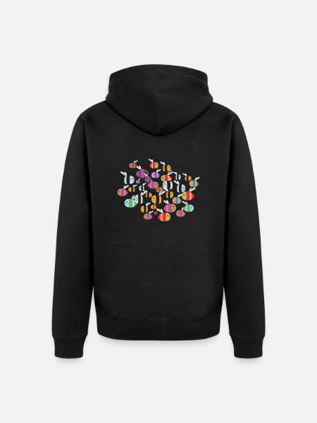 bienenschwarm bunt - Unisex Premium Organic Zip Hoodie - black