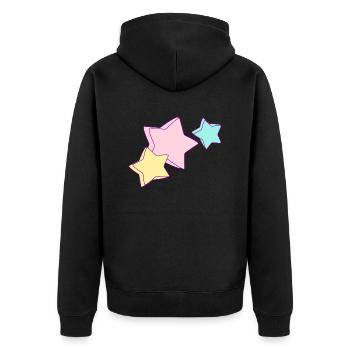 Unicorn Stars - Unisex Premium Bio Zip Hoodie - Schwarz - Hinten - Nico (187cm)