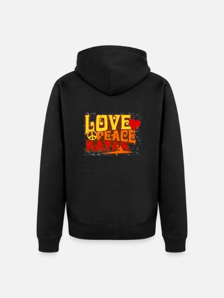 Love Peace Kayak - Unisex Premium Organic Zip Hoodie - black