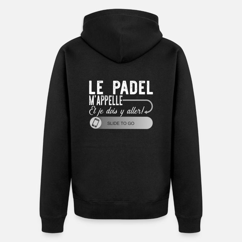 Le padel m'appelle cadeau - Veste à capuche bio Premium Unisexe - noir