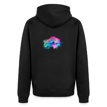 Flugzeug bunt farbenfroh - Unisex Premium Bio Zip Hoodie - Schwarz - Hinten - Nico (187cm)