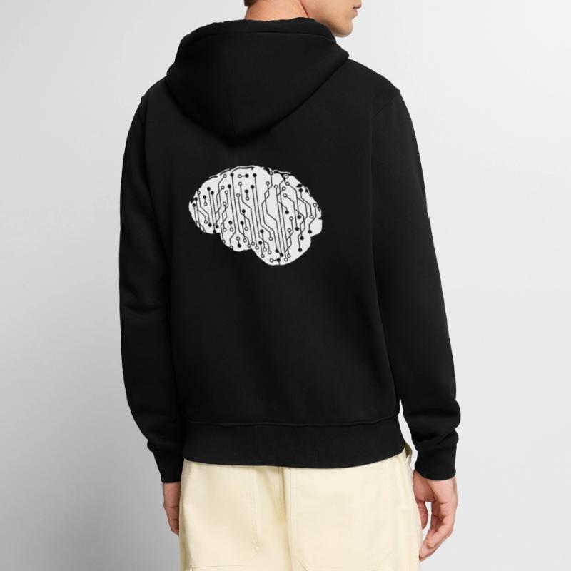 Electrical Brain CPU Data Circuit Computer Unisex Premium Organic Zip Hoodie