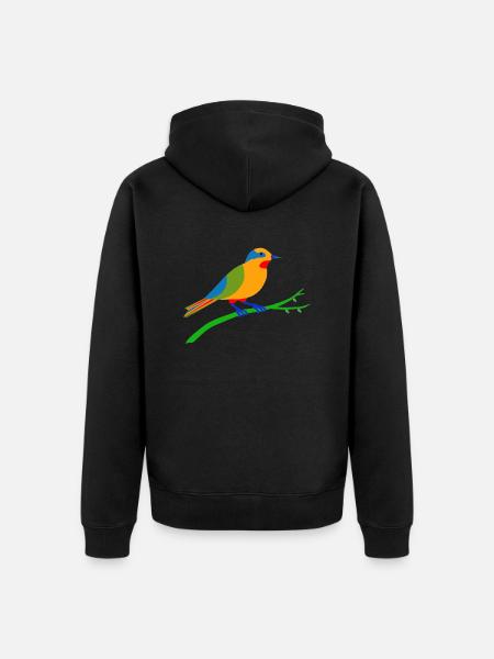 mehrfarbiger vogel - Veste à capuche bio Premium Unisexe - noir