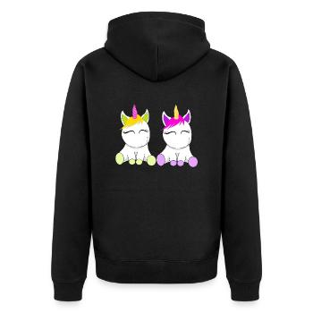 Amis Licorne - Veste à capuche bio Premium Unisexe - noir - Dos - Nico (187cm)