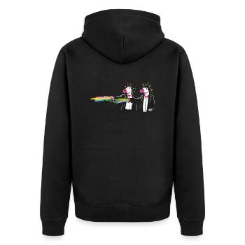unicorns & rainbows - Unisex Premium Organic Zip Hoodie - black - Back - Nico (187cm)