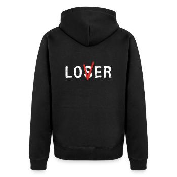 Loser / Lover IT Movie - Unisex Premium Organic Zip Hoodie - black - Back - Nico (187cm)