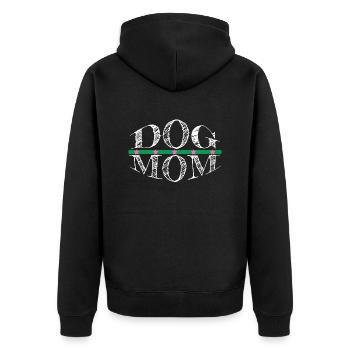 dog - dog mom - Unisex Premium Bio Zip Hoodie - Schwarz - Hinten - Nico (187cm)