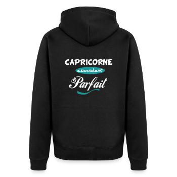 LOGO 317 CAPRICORNE ASCENDANT PARFAIT - Veste à capuche bio Premium Unisexe - noir - Dos - Nico (187cm)