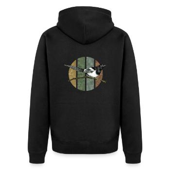 Bird - Unisex Premium Organic Zip Hoodie - black - Back - Nico (187cm)