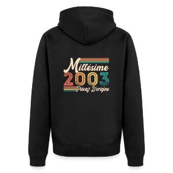 Millésime 2003 Pièces d'origine - Veste à capuche bio Premium Unisexe - noir - Dos - Nico (187cm)
