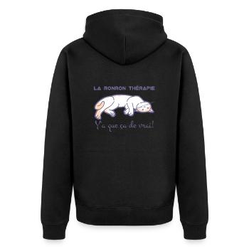 La ronron thérapie, c'est top - Veste à capuche bio Premium Unisexe - noir - Dos - Nico (187cm)