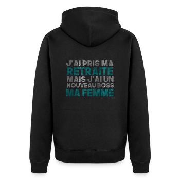 j'ai pris ma retraite - Veste à capuche bio Premium Unisexe - noir - Dos - Nico (187cm)