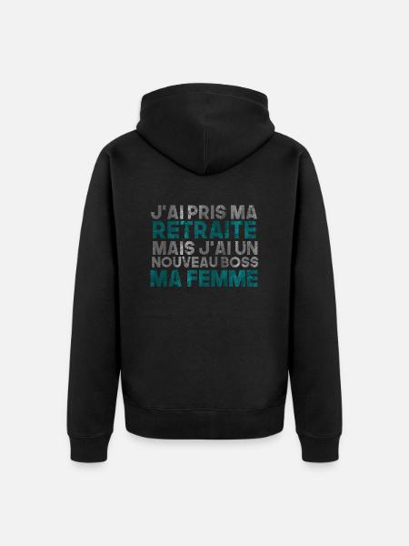 j'ai pris ma retraite - Veste à capuche bio Premium Unisexe - noir