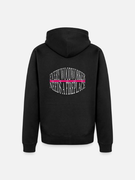 cool logging lumberjackwoodworking quote - Unisex Premium Organic Zip Hoodie - black