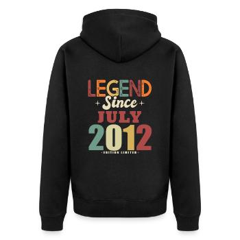 10 Year Anniversary Gift July 2012 Legend - Unisex Premium Organic Zip Hoodie - black - Back - Nico (187cm)