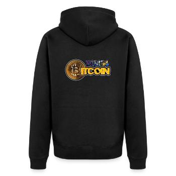 Bitcoin Mining - Unisex Premium Bio Zip Hoodie - Schwarz - Hinten - Nico (187cm)