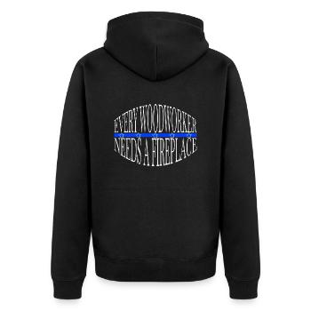 arboriculturist funny sayings present idea badge - Unisex Premium Bio Zip Hoodie - Schwarz - Hinten - Nico (187cm)