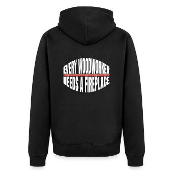 union carpenter carpenter funny tshirts mason - Unisex Premium Bio Zip Hoodie - Schwarz - Hinten - Nico (187cm)