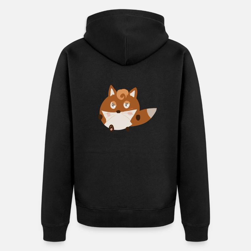 Renard décidé - Veste à capuche bio Premium Unisexe - noir
