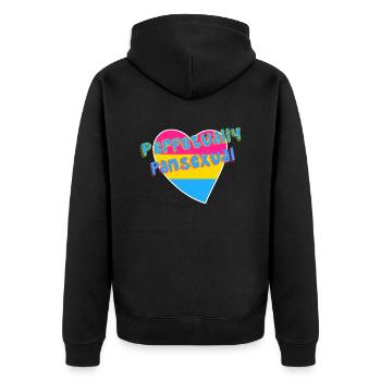 Perpetually Pansexual LGBTQIAP+ pan pride flag - Unisex Premium Organic Zip Hoodie - black - Back - Nico (187cm)